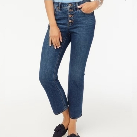 J. CREW flare crop jeans mid rise womens size 28 - Picture 1 of 8